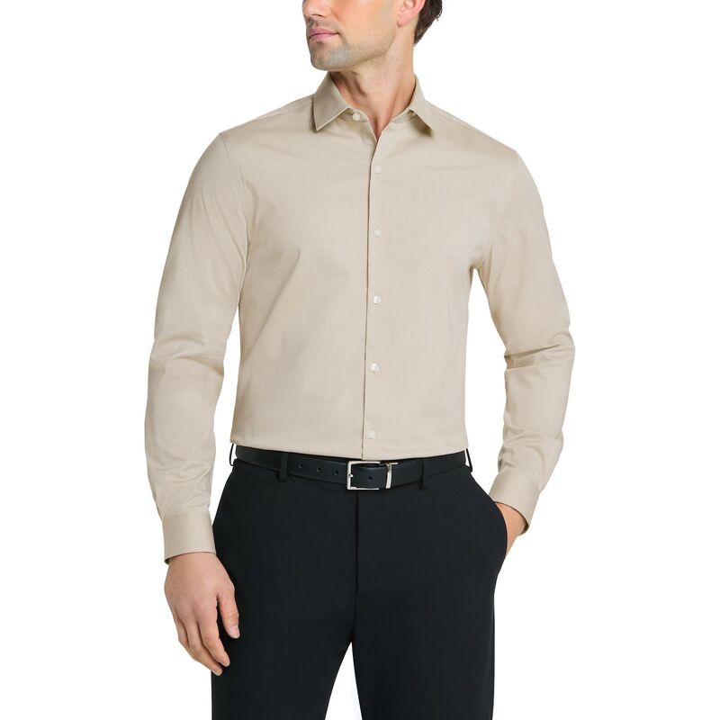 ヴァンハウセン レディース トップス プルオーバー か細い相応う Men\u0027s Van Heusen Comfort Performance Slim Fit Dresshirtaupe トープ