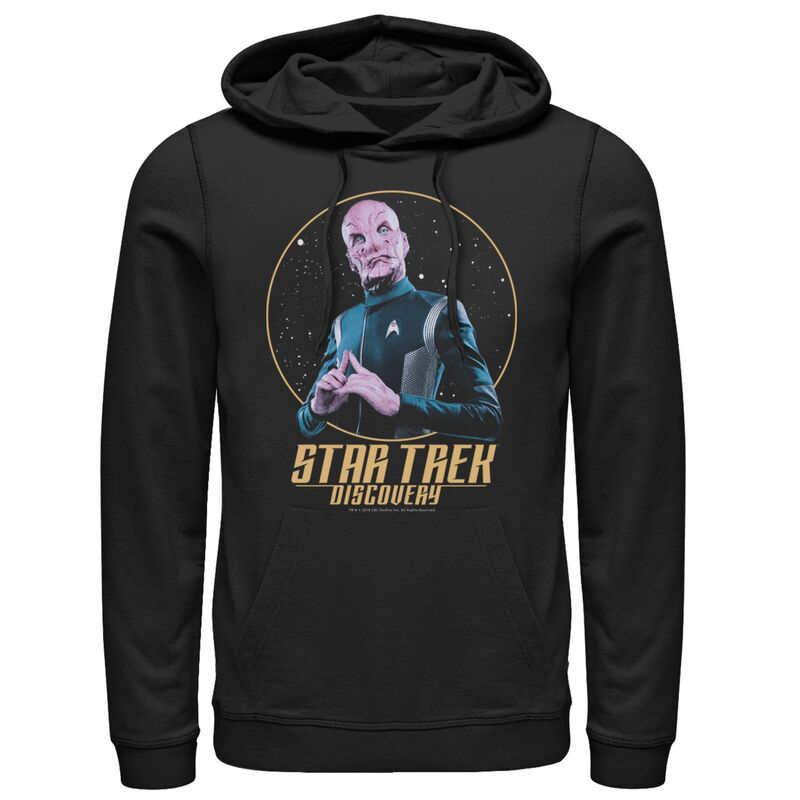 アニメキャラクター レディース トップス Tシャツ パーカー Licensed Character Men'star Trek Discovery Saru Star Circle Portrait Hoodie Black ブラック