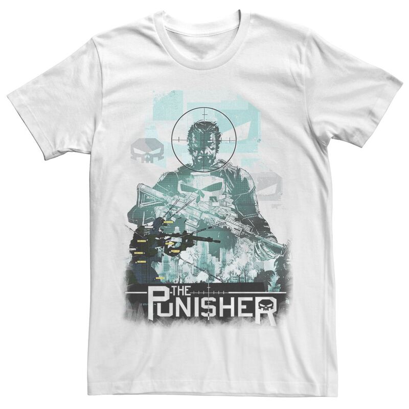 マーベル レディース トップス Tシャツ グラフィック Men's Marvel The Punisher Crosshairs Portrait Graphic Tee White ホワイト