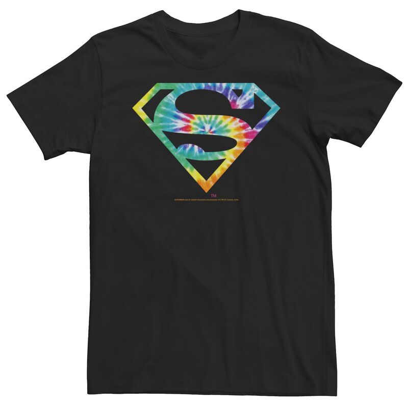 アニメキャラクター レディース トップス Tシャツ ロゴ Licensed Character Men's DComicsuperman Tie Dye Logo Tee Black ブラック 7,784円