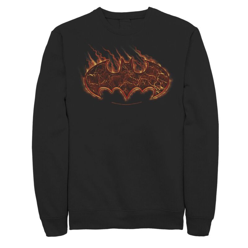 アニメ文字記号 レディース トップス プルオーバー 汗水 ロゴタイプ Licensed Character Men\u0027s DComics Batman Torched Logo Sweatshirt Black 黒いこと