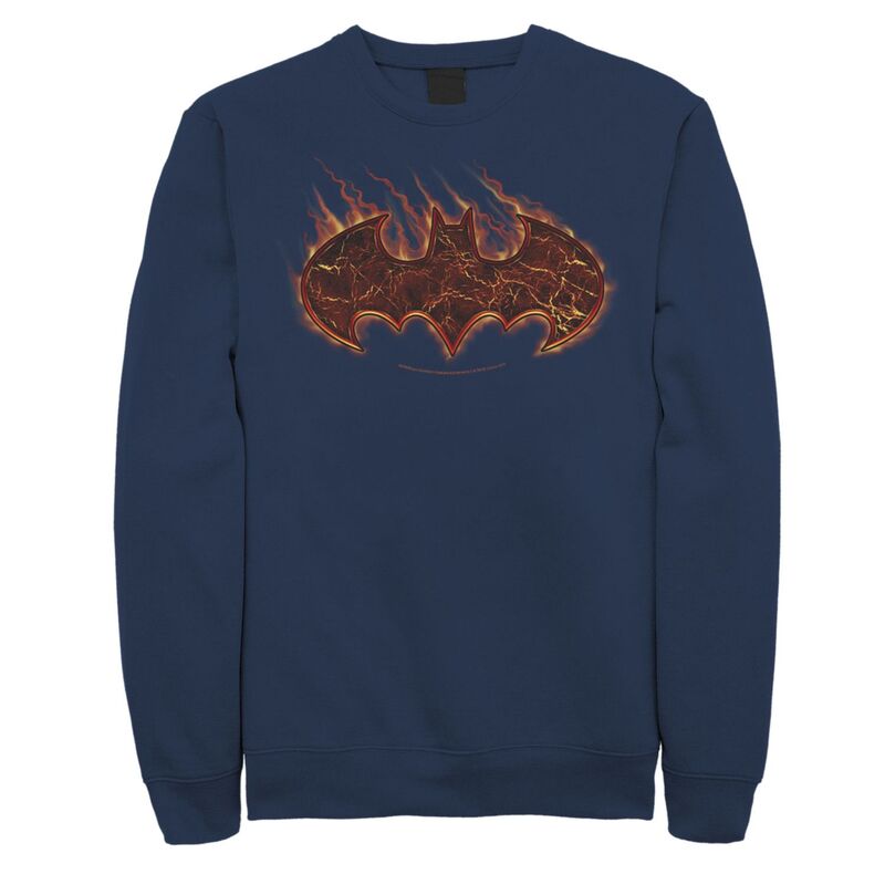 アニメ文字記号 レディース トップス プルオーバー 汗水 ロゴタイプ Licensed Character Men\u0027s DComics Batman Torched Logo Sweatshirt Navy 米国海軍