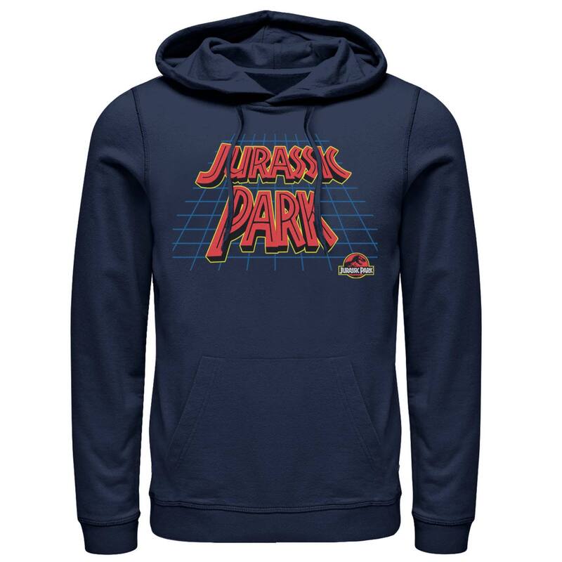 アニメキャラクター レディース トップス Tシャツ ロゴ パーカー Licensed Character Men's Jurassic Park Tilted Retro Grid Logo Hoodie Navy ネイビー 13,490円
