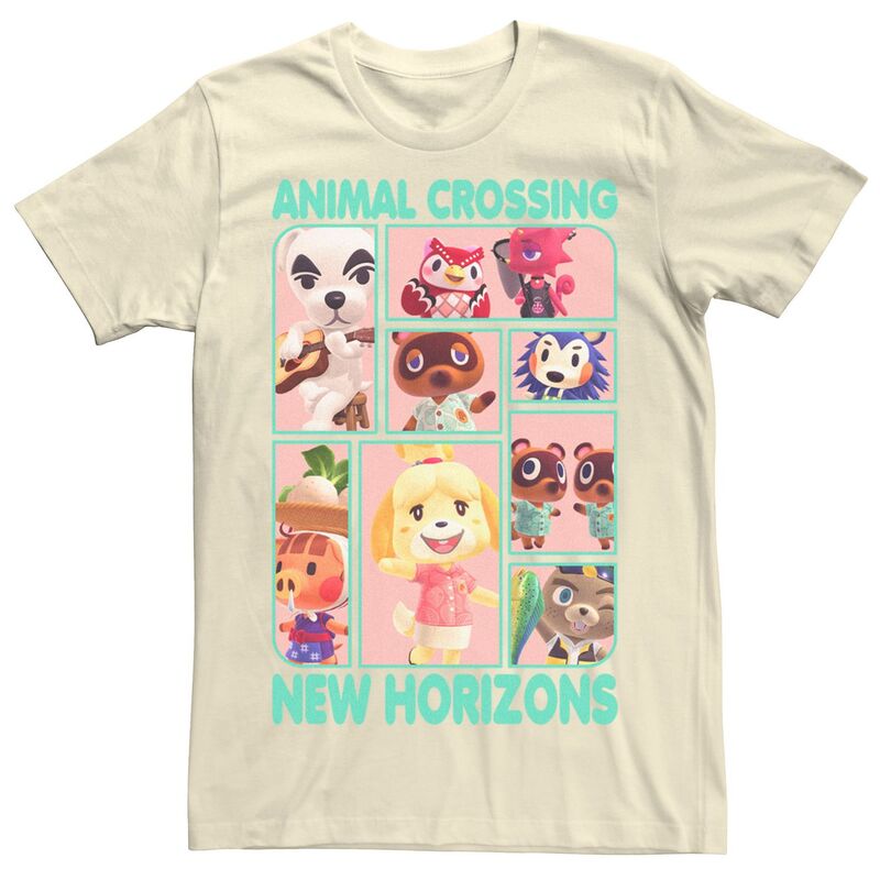 アニメキャラクター レディース トップス Tシャツ Licensed Character Men's Animal Crossing New Horizons Villager Box Up Tee Natural アニマル