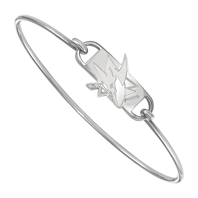 ロゴアート レディース アクセサリー ブレスレット・バングル・アンクレット LogoArt San Jose Sharksterling Silver Wire Bangle Bracelet Sterling Silver シルバー