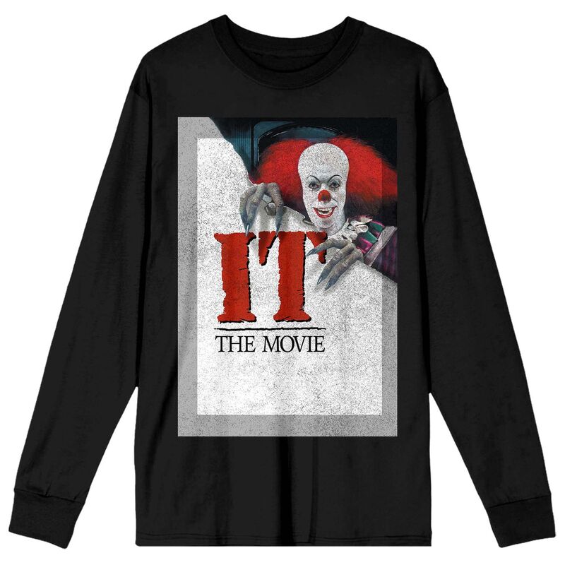 アニメキャラクター レディース トップス Tシャツ Licensed Character Men's It (1990) Original Poster Long Sleeve Tee Black ブラック