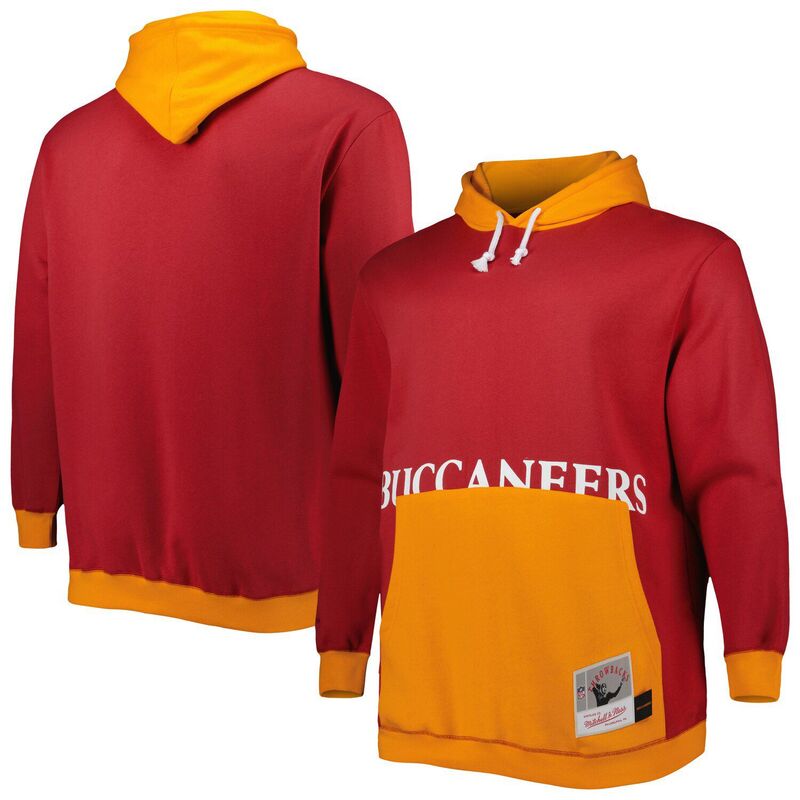 ミッチェル&ネス レディース トップス Tシャツ トール パーカー Men's Mitchell & Ness Red/Orange Tampa Bay Buccaneers Big & Tall Big Face Pullover Hoodie Buc Red レッド