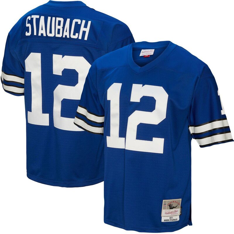 アンブランデッド レディース トップス Tシャツ ジャージー Unbranded Men's Mitchell & Ness Roger Staubach Royal Dallas Cowboys 1971 Legacy Replica Jersey Cow Blue ブルー