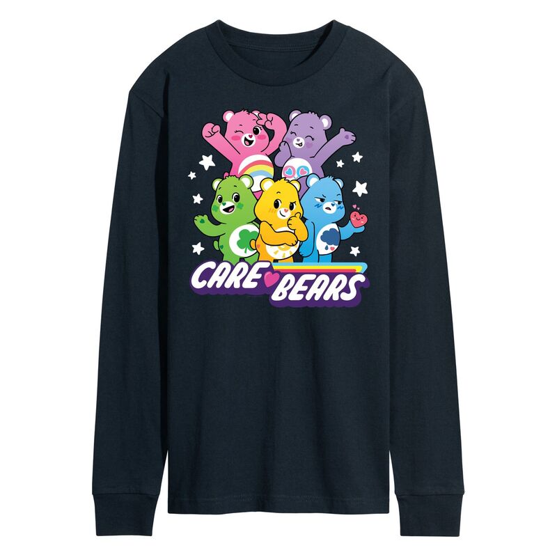 アニメキャラクター レディース トップス Tシャツ グラフィック Licensed Character Men's Care Bears Unlock The Magic Group Long Sleeve Graphic Tee Navy ネイビー