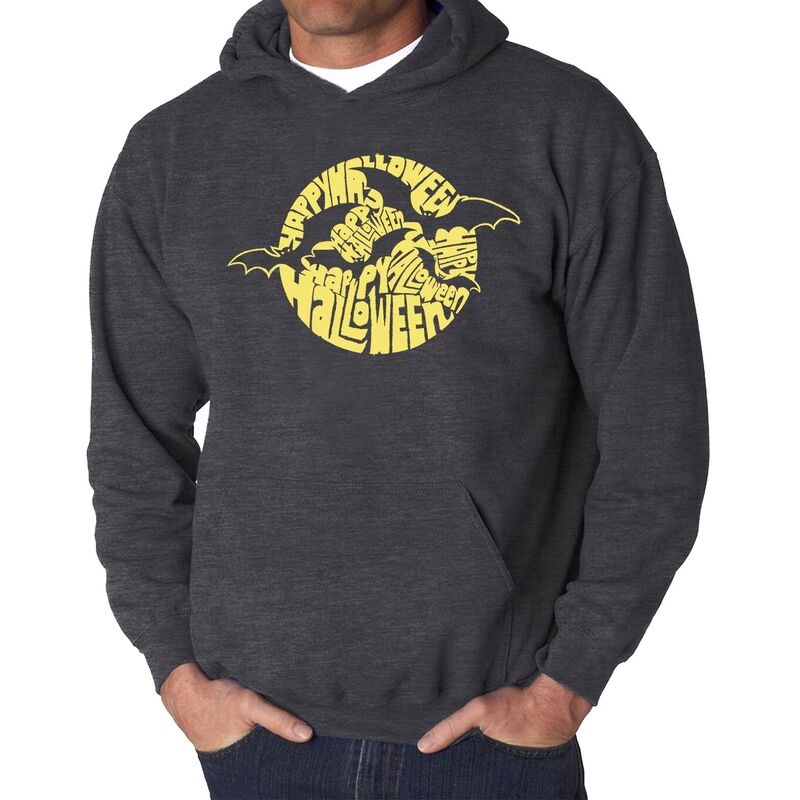 エルエーポップアート レディース トップス Tシャツ スウェット LA Pop Art Men's Word Art Hooded Sweatshirt - Halloween Bats Grey グレー