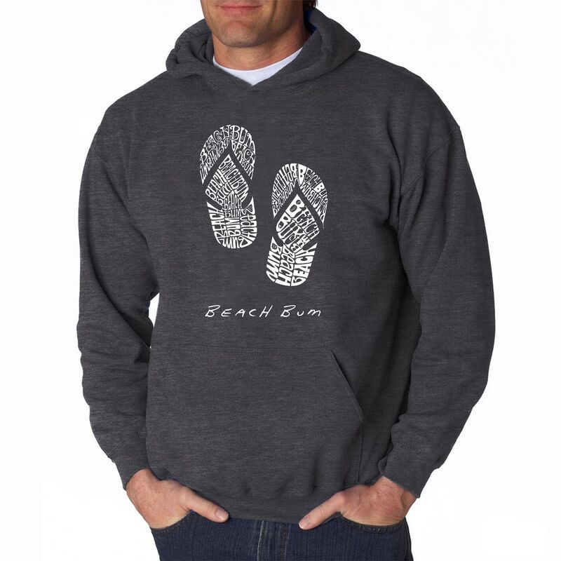 エルエーポップアート レディース トップス Tシャツ スウェット LA Pop Art Beach Bum - Mens Word Art Hooded Sweatshirt Grey グレー