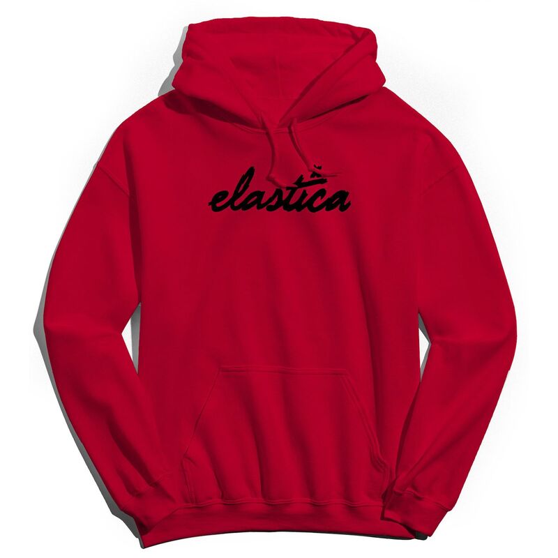 アニメ文字記号 レディース トップス プルオーバー ロゴタイプ フリース パーカー グラフィック Licensed Character Mens Elastica logo Graphic Fleece Hoodie Red 赤いこと