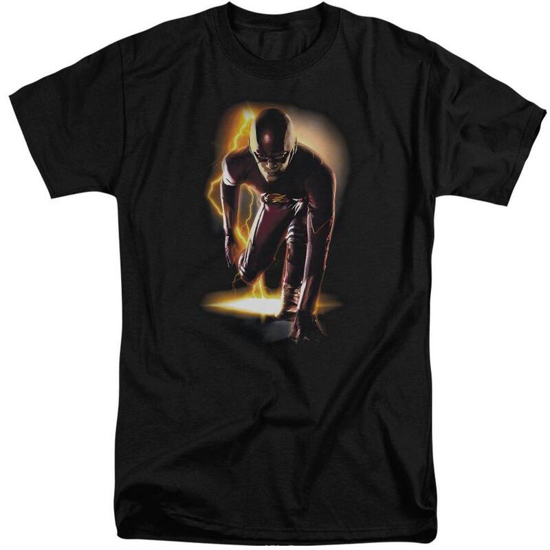アニメキャラクター レディース トップス Tシャツ トール Licensed Character The Flash Ready Short Sleeve Adultall T-shirt Black ブラック｜ReVida 店