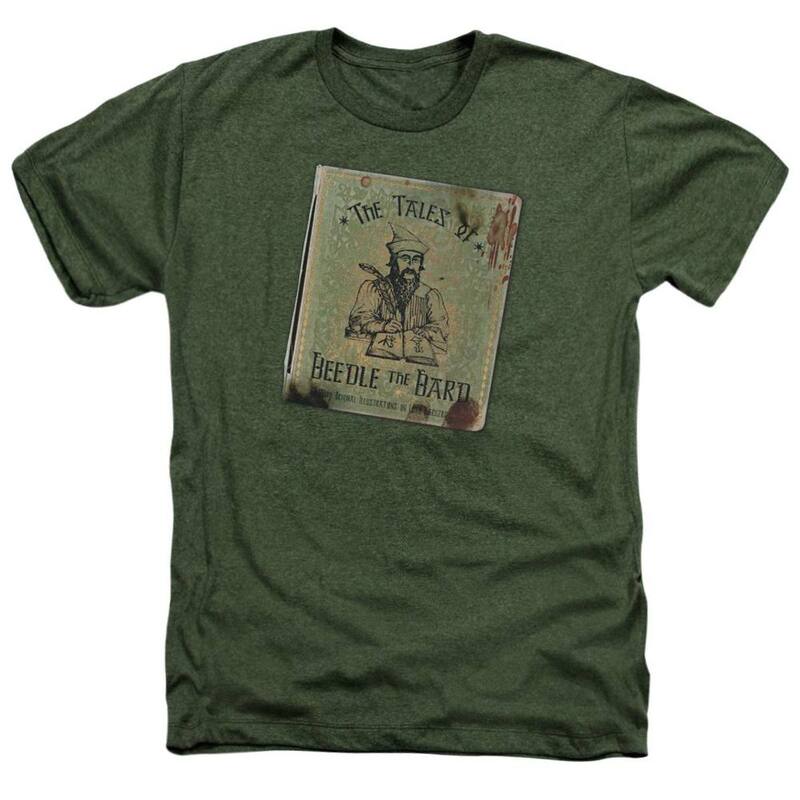 アニメ文字記号 レディース トップス ティーシャツ Licensed Character Harry Potter Beedle The Bard Adult Heather T-shirt Military Green 緑であること トップス-Tシャツ・カットソー-レディースファッション