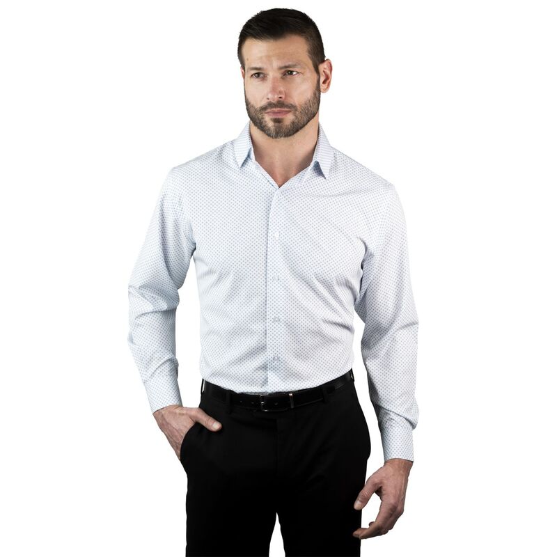 ナウティカ レディース トップス Tシャツ Men's Nautica Wrinkle Free Performance Slim-Fit Dresshirt Blue Spatial Geo ブルー