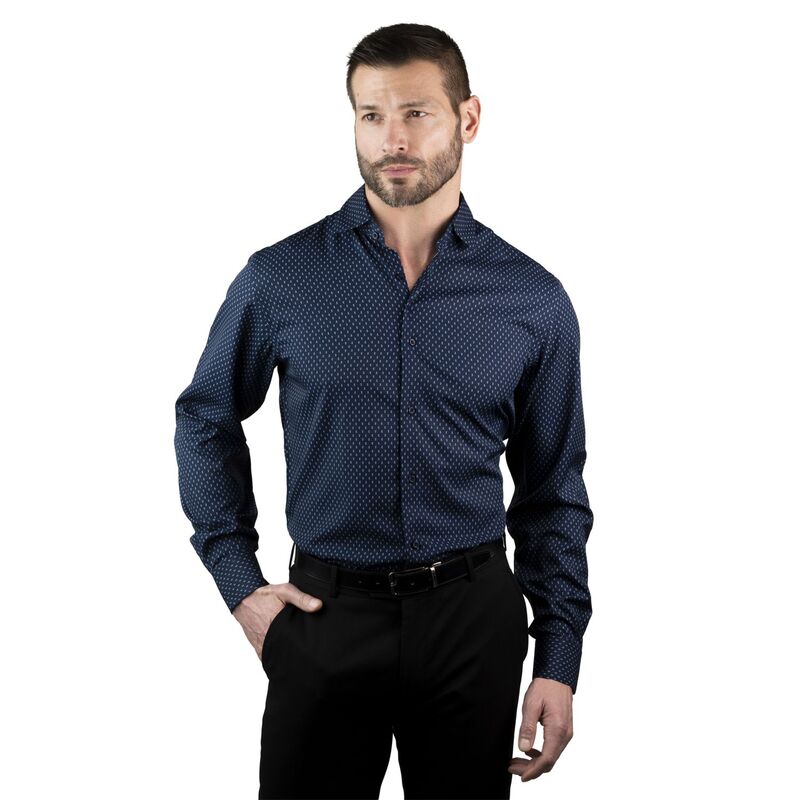ナウティカ レディース トップス Tシャツ Men's Nautica Wrinkle Free Performance Slim-Fit Dresshirt Navy Mini Anchors ネイビー