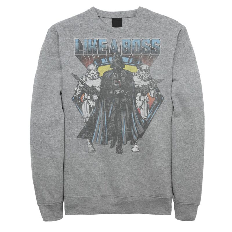 スター ウォーズ レディース トップス Tシャツ スウェット Men'star Wars Vader Stormtroopers Like A Bossweatshirt Athletic Heather ヘザー
