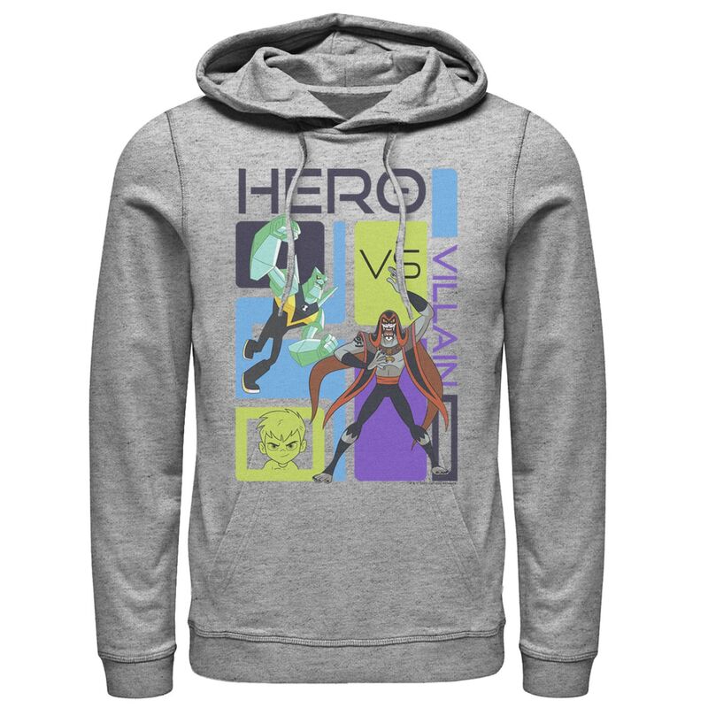 アニメキャラクター レディース トップス Tシャツ パーカー Licensed Character Men's Ben 10 Hero Vs Villain Hoodie Athletic Heather ヘザー