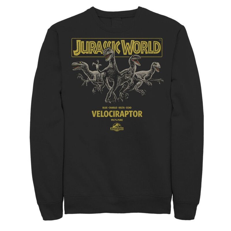 アニメ文字記号 レディース トップス プルオーバー 流汗 Licensed Character Men\u0027s Jurassic World Blue Charlie Delta \u0026 Echo Pack Sweatshirt Black 黒いこと