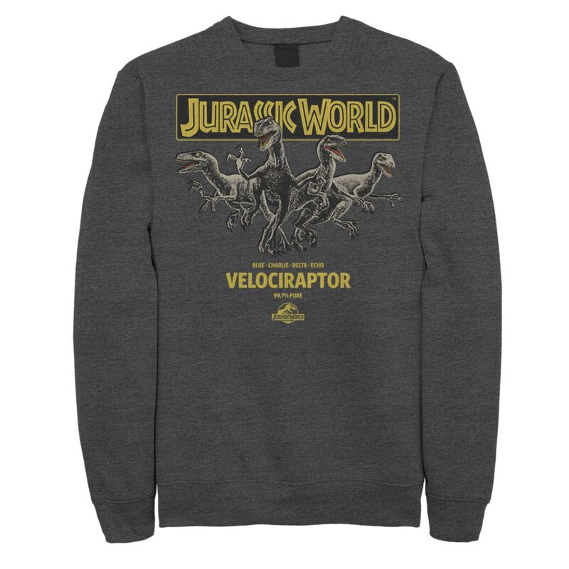 アニメ文字記号 レディース トップス プルオーバー 汗水 Licensed Character Men\u0027s Jurassic World Blue Charlie Delta \u0026 Echo Pack Sweatshirt Charcoal Heather 濃灰色