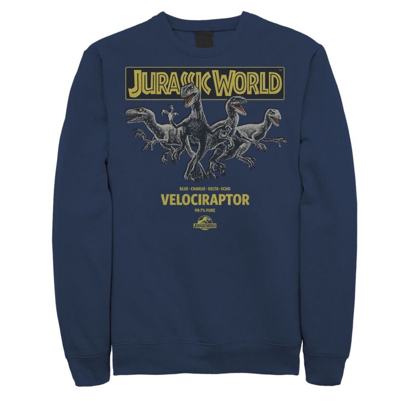 アニメ文字記号 レディース トップス プルオーバー 汗水 Licensed Character Men\u0027s Jurassic World Blue Charlie Delta \u0026 Echo Pack Sweatshirt Navy 米国海軍