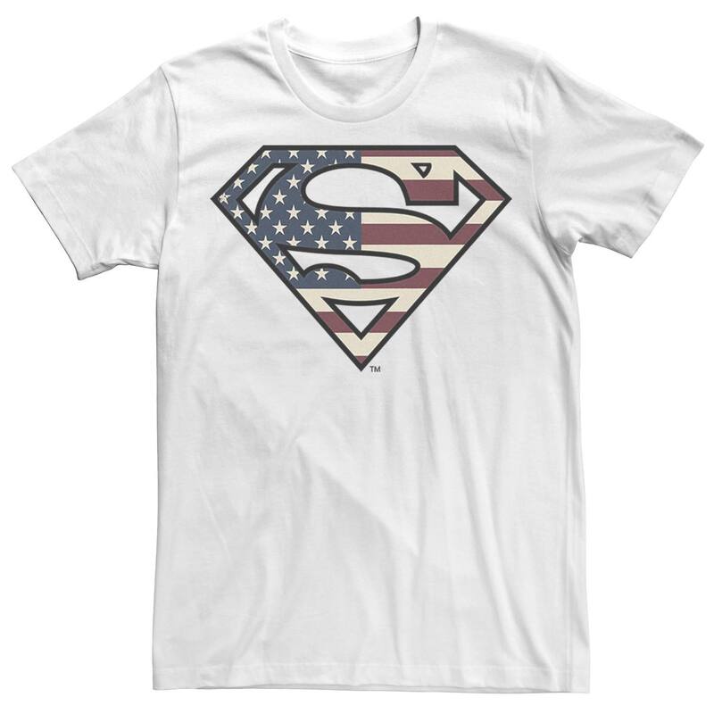 アニメキャラクター レディース トップス Tシャツ ヴィンテージ ロゴ Licensed Character Men's DComicsuperman Vintage Flag Logo Vintage Tee White ホワイト｜ReVida 店