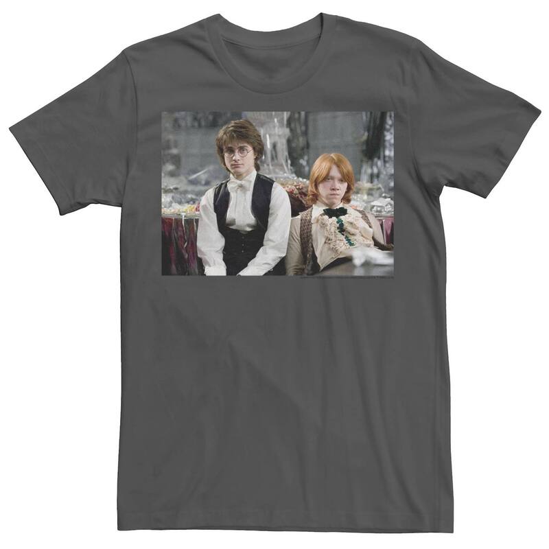 アニメキャラクター レディース トップス Tシャツ Licensed Character Men's Harry Potteron Dressed Uphoto Tee Charcoal チャコール