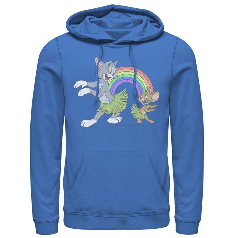 アニメキャラクター レディース トップス Tシャツ パーカー Licensed Character Men's Tom & Jerry Aloha Hoodie Royal