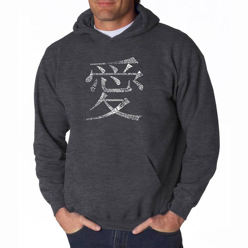 エルエーポップアート レディース トップス Tシャツ スウェット LA Pop Arthe Word Love in 44 Languages - Men's Word Art Hooded Sweatshirt Grey グレー