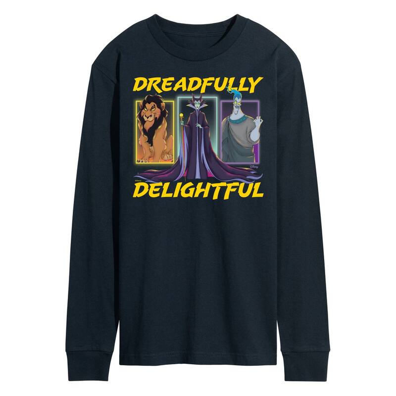 ディズニー レディース トップス Tシャツ グラフィック Disney Villains Men's Dreadfully Delightfulong Sleeve Graphic Tee Navy ネイビー