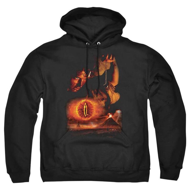 アニメキャラクター レディース アウター ニット・セーター パーカー Licensed Character Lord Of The Rings Destroy The Ring Adult Pull Over Hoodie Black ブラック｜ReVida 店