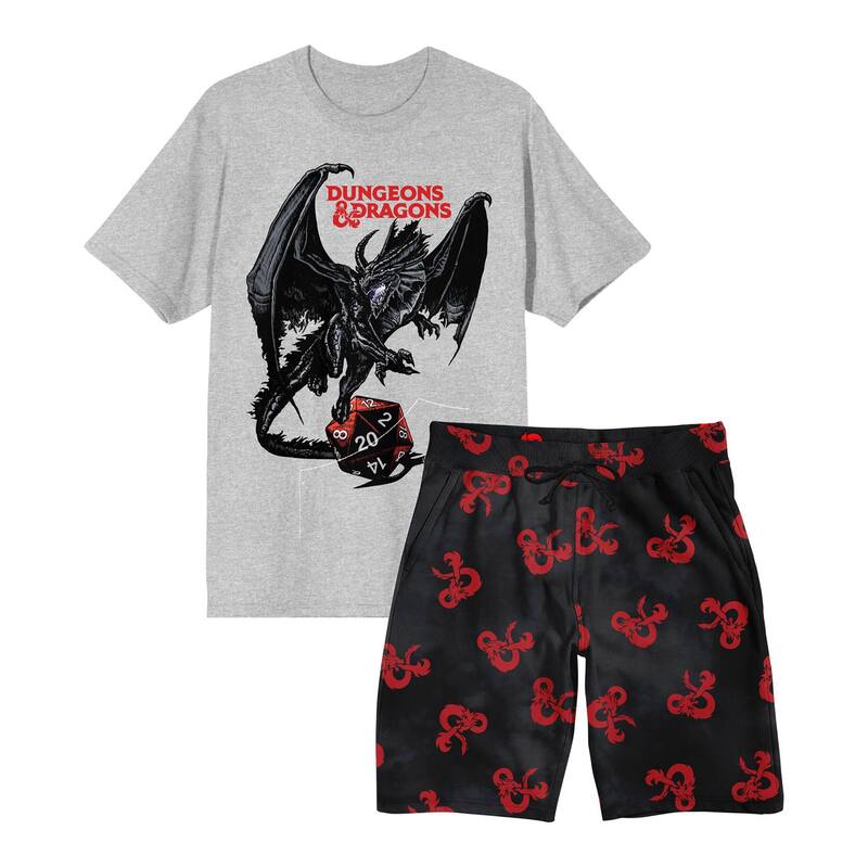 アニメキャラクター レディース アンダーウェア ナイトウェア ショートパンツ Licensed Character Men's Dungeons & Dragons 2-Piece Pajama Top & Pajama Shortset Multicolored マルチカラー