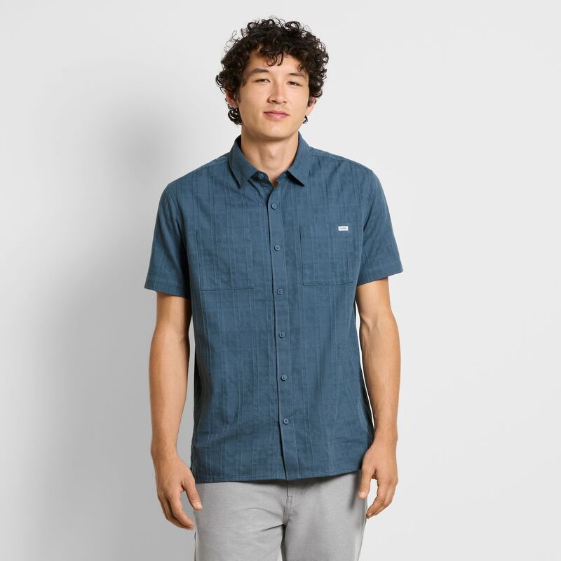 ハーレー レディース トップス Tシャツ Men's Hurley Textured Short Sleeve Woven Shirt Grey Teal グレー|ReVida 店