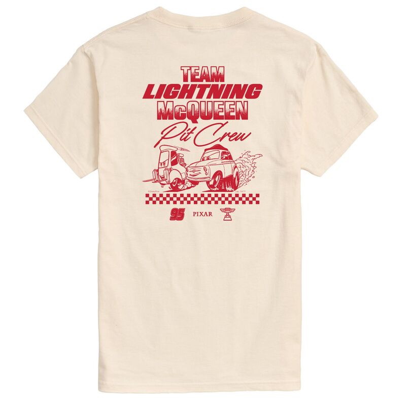 ディズニー ピクサー レディース トップス Tシャツ トール グラフィック Big & Tall Disney / Pixar's Cars Team Lightning McQueen Pit Graphic Tee Cream クリーム