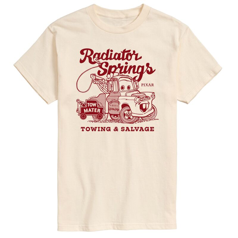 ディズニー ピクサー レディース トップス Tシャツ トール グラフィック Big & Tall Disney / Pixar's Cars Tow Materadiator Springs Towing & Salvage Graphic Tee Cream クリーム