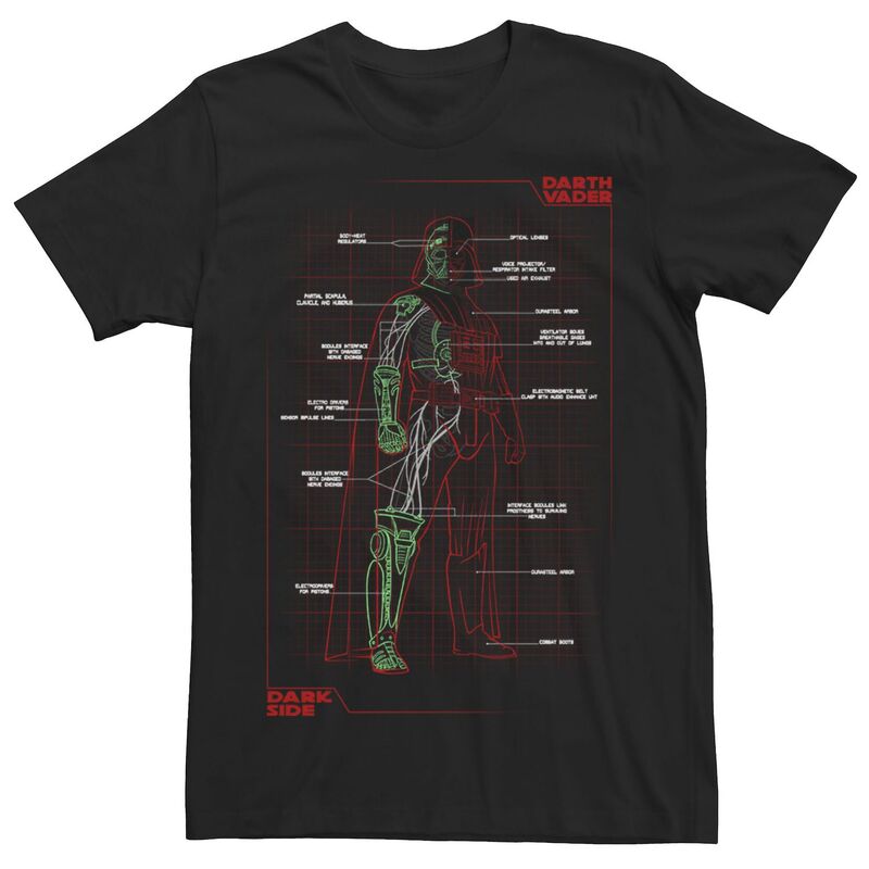 スター ウォーズ レディース トップス Tシャツ グラフィック Men'star Wars Vader Schematic Graphic Tee Black ブラック
