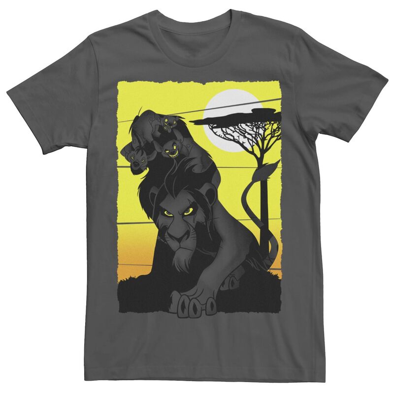 ディズニー レディース トップス Tシャツ Disney's The Lion King Scar And Hyenas Men's Grouposter Tee Charcoal チャコール