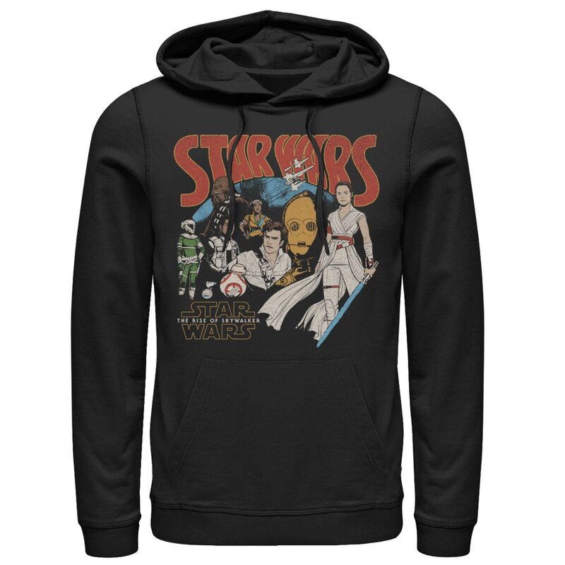 スター ウォーズ レディース トップス Tシャツ パーカー グラフィック Men'star Wars The Rise of Skywalkeretro Collage Graphic Hoodie Black ブラック