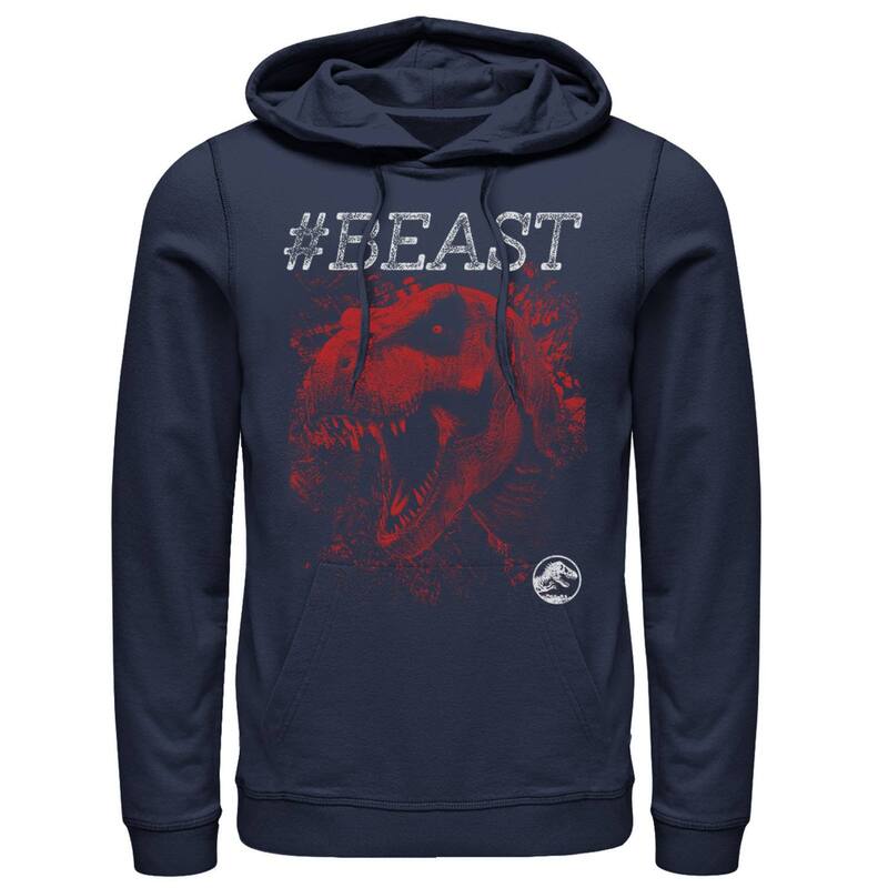 アニメキャラクター レディース トップス Tシャツ パーカー グラフィック Licensed Character Men's Jurassic World #BEAST-Rex Bite Graphic Pullover Hoodie Navy ネイビー