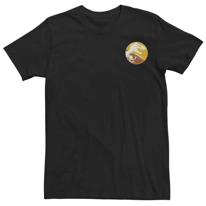 アニメキャラクター レディース トップス Tシャツ ロゴ Licensed Character Men's Jurassic Park Split Colors T-Rex Logo Tee Black ブラック