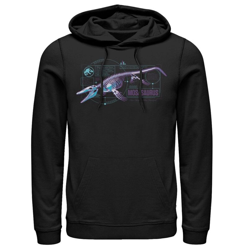 アニメキャラクター レディース トップス Tシャツ パーカー Licensed Character Men's Jurassic World Mosasauruskeleton X Ray Hoodie Black ブラック