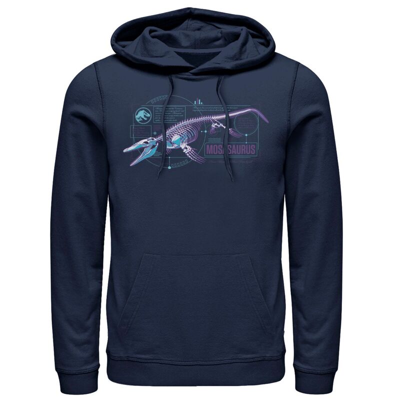 アニメキャラクター レディース トップス Tシャツ パーカー Licensed Character Men's Jurassic World Mosasauruskeleton X Ray Hoodie Navy ネイビー