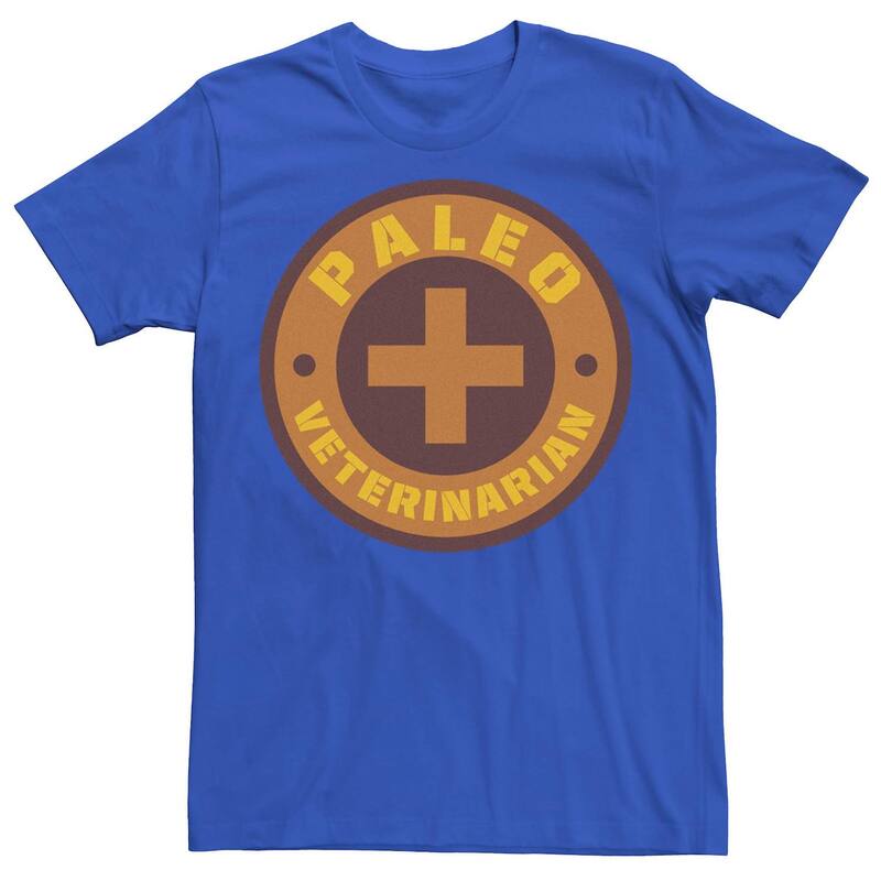 アニメキャラクター レディース トップス Tシャツ Licensed Character Men's Jurassic World Paleo Veternarian Badge Tee Royal