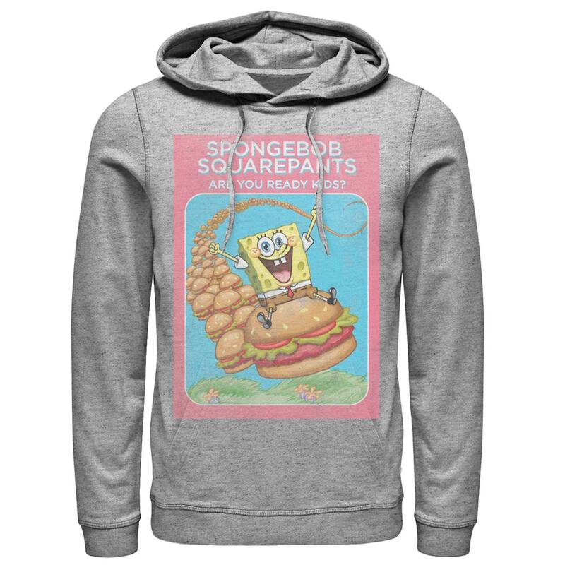 アニメキャラクター レディース トップス Tシャツ ヴィンテージ パンツ パーカー Licensed Character Men'spongeBob SquarePants Are You Ready Kids Vintage Poster Hoodie Athletic Heather ヘザー