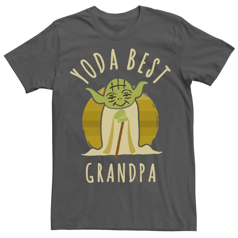 スター ウォーズ レディース トップス Tシャツ Men'star Wars Yoda Best Grandpa Cartoon Yoda Tee Charcoal チャコール