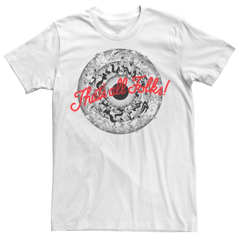 アニメキャラクター レディース トップス Tシャツ Licensed Character Men's Looney Tunes That s All Folks Lineup Tee White ホワイト