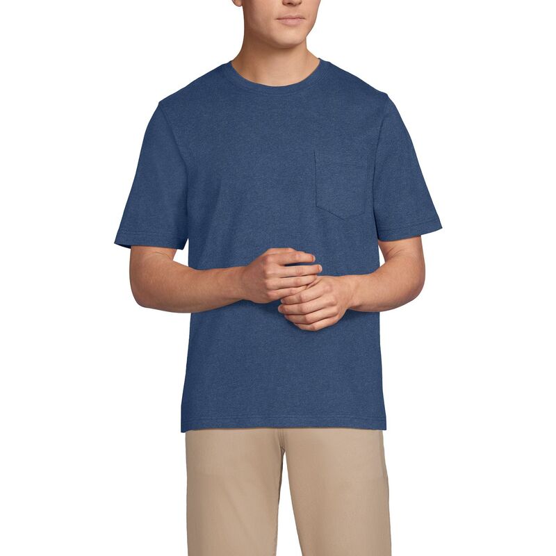 ランズエンド レディース トップス Tシャツ トール Big & Tallands' End Super Pocketee Blue Heather ヘザー