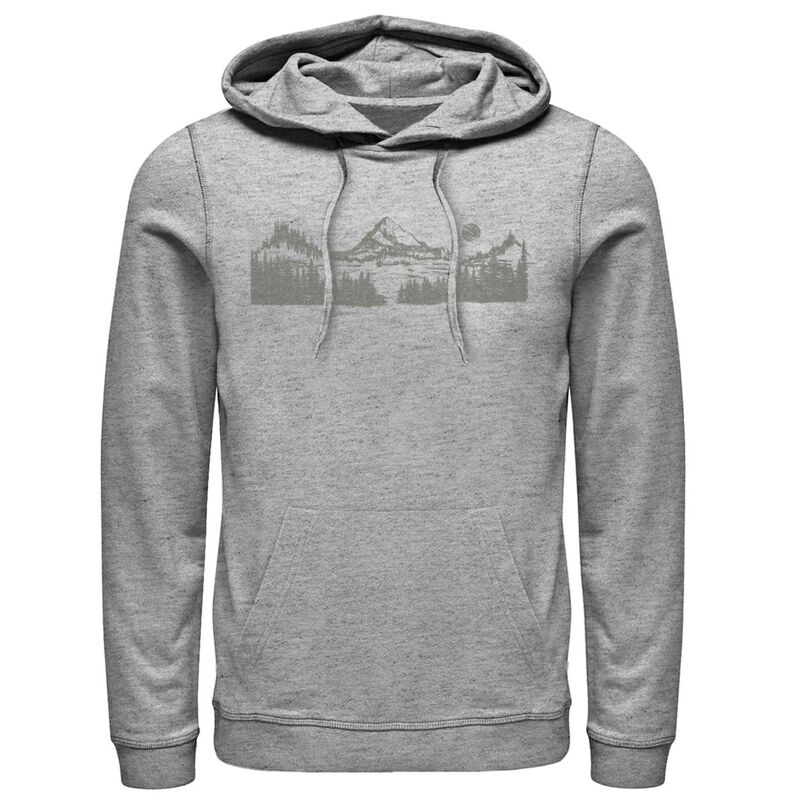 アンブランデッド レディース トップス Tシャツ パーカー Unbranded Men's Mountain Scene Draw Lines Hoodie Athletic Heather ヘザー