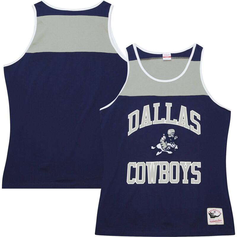 ミッチェル&ネス レディース トップス Tシャツ カラーブロック Men's Mitchell & Ness Navy/Gray Dallas Cowboys Heritage Colorblock Tank Top Cow Navy ネイビー