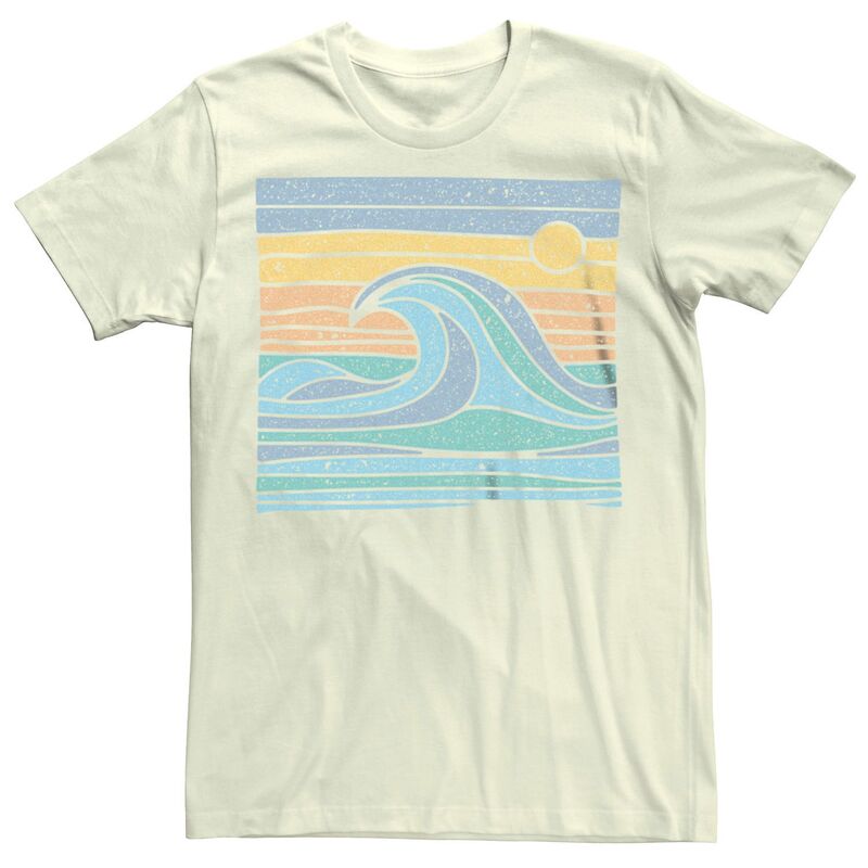 アンブランデッド レディース トップス Tシャツ グラフィック Unbranded Men's Colorful Wave Graphic Tee Natural